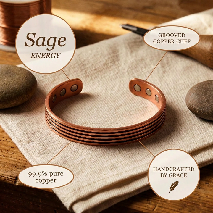 Grace's Sage Copper Bracelet