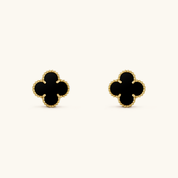 Clover Earrings Black