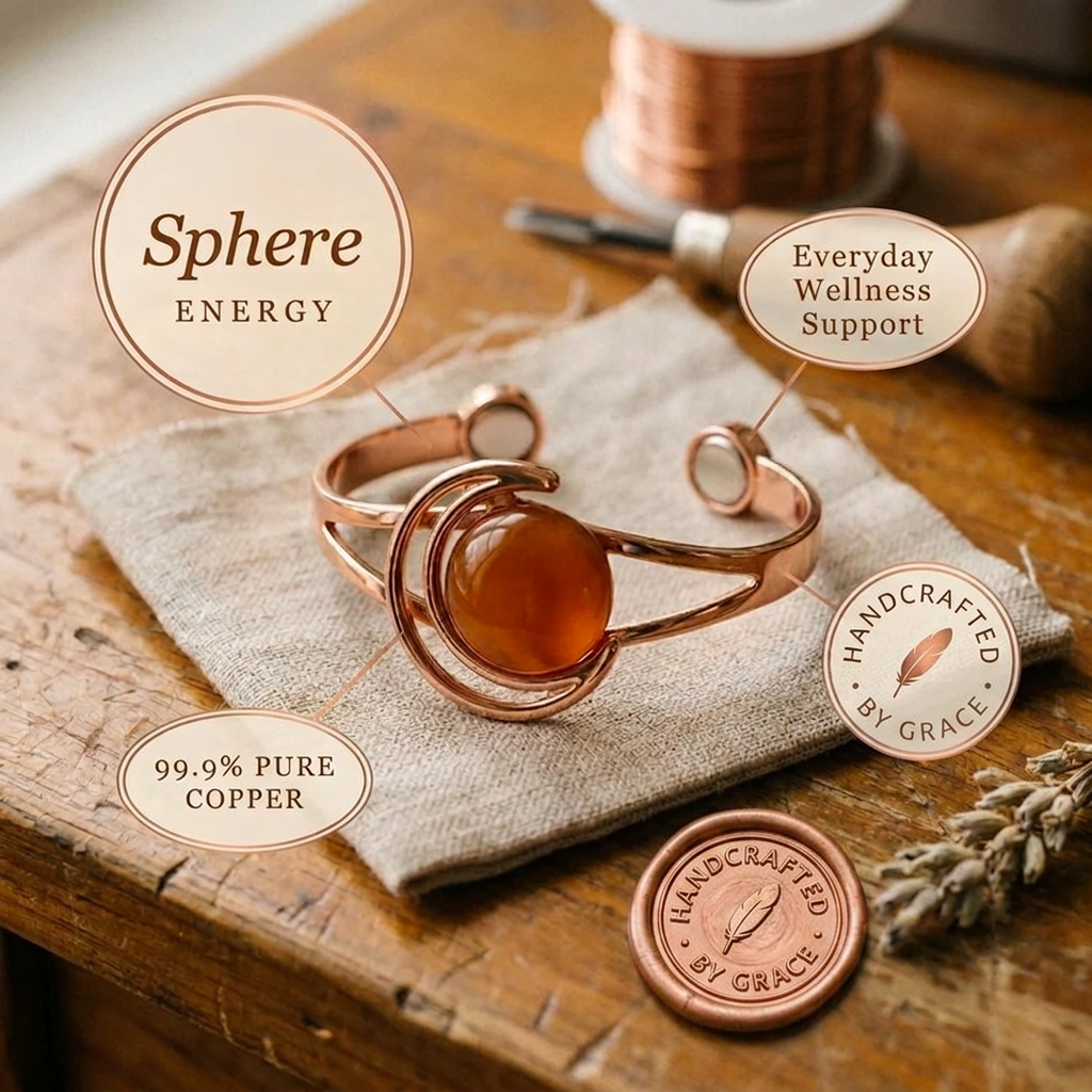 Grace's Sphere Orange Copper Bracelet