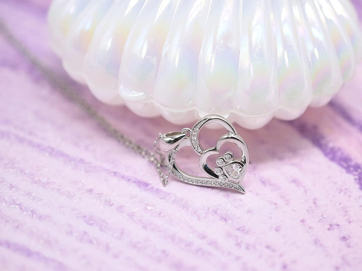 Inolt™ | Paw & Heart Necklace in Silver