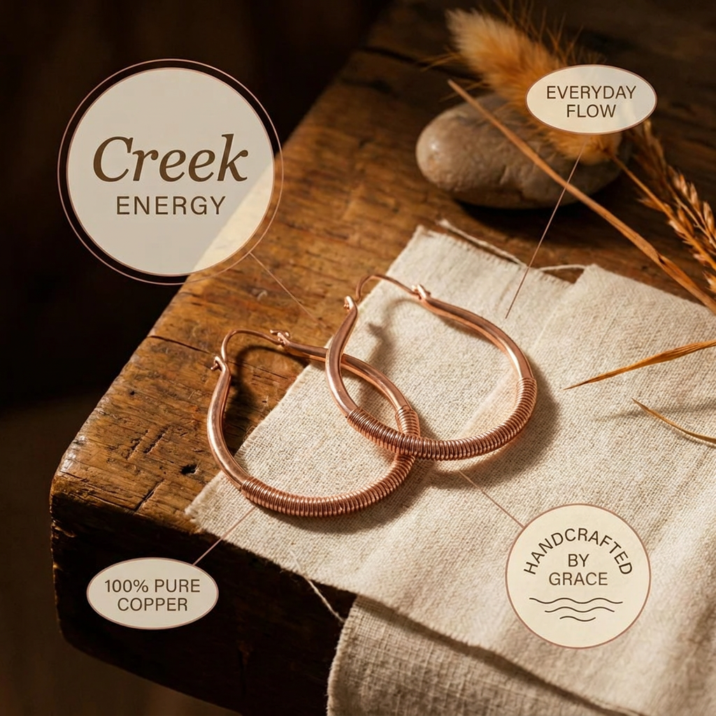 Grace's Creek Copper Earrings