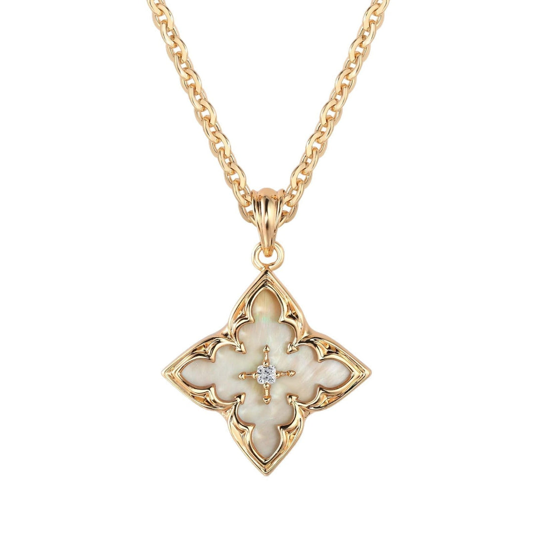 Brown Clover Pendant Necklace | Gold
