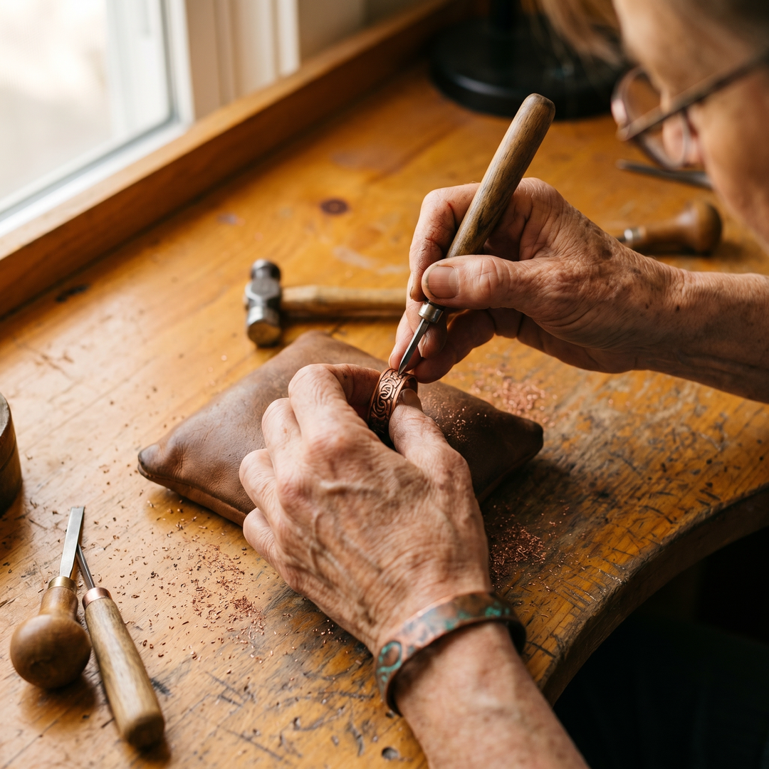 Grace's Burr Copper Ring