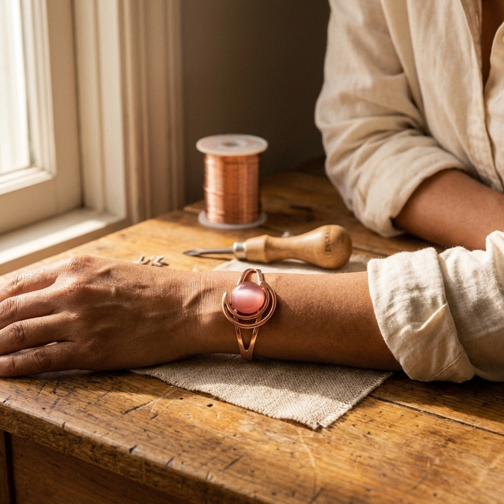 Grace's Sphere Pink Copper Bracelet