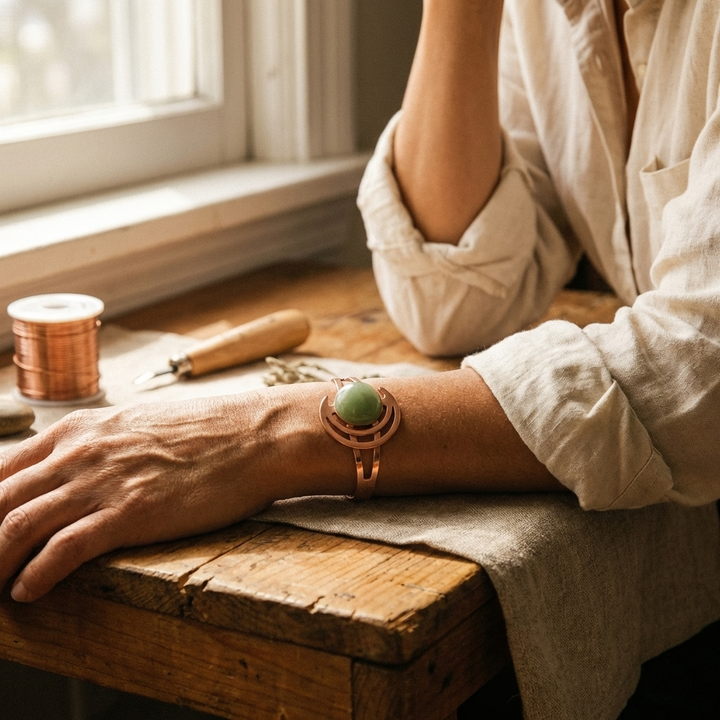 Grace's Sphere Green Copper Bracelet